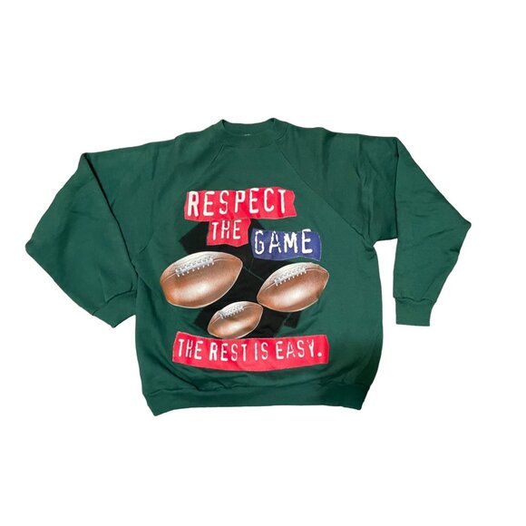 Hanes Activewear Football Respect the Game Graphic Crewneck Sweatshirt NFL XL - Picture 1 of 9